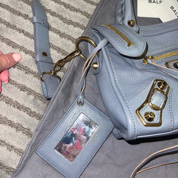 Balenciaga nano city bag in blue and gold hardware - Picture 8 of 11